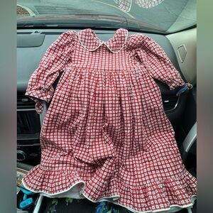 VINTAGE DAISY KINGDOM Red and White Checkered Dress with Peter Pan Collar